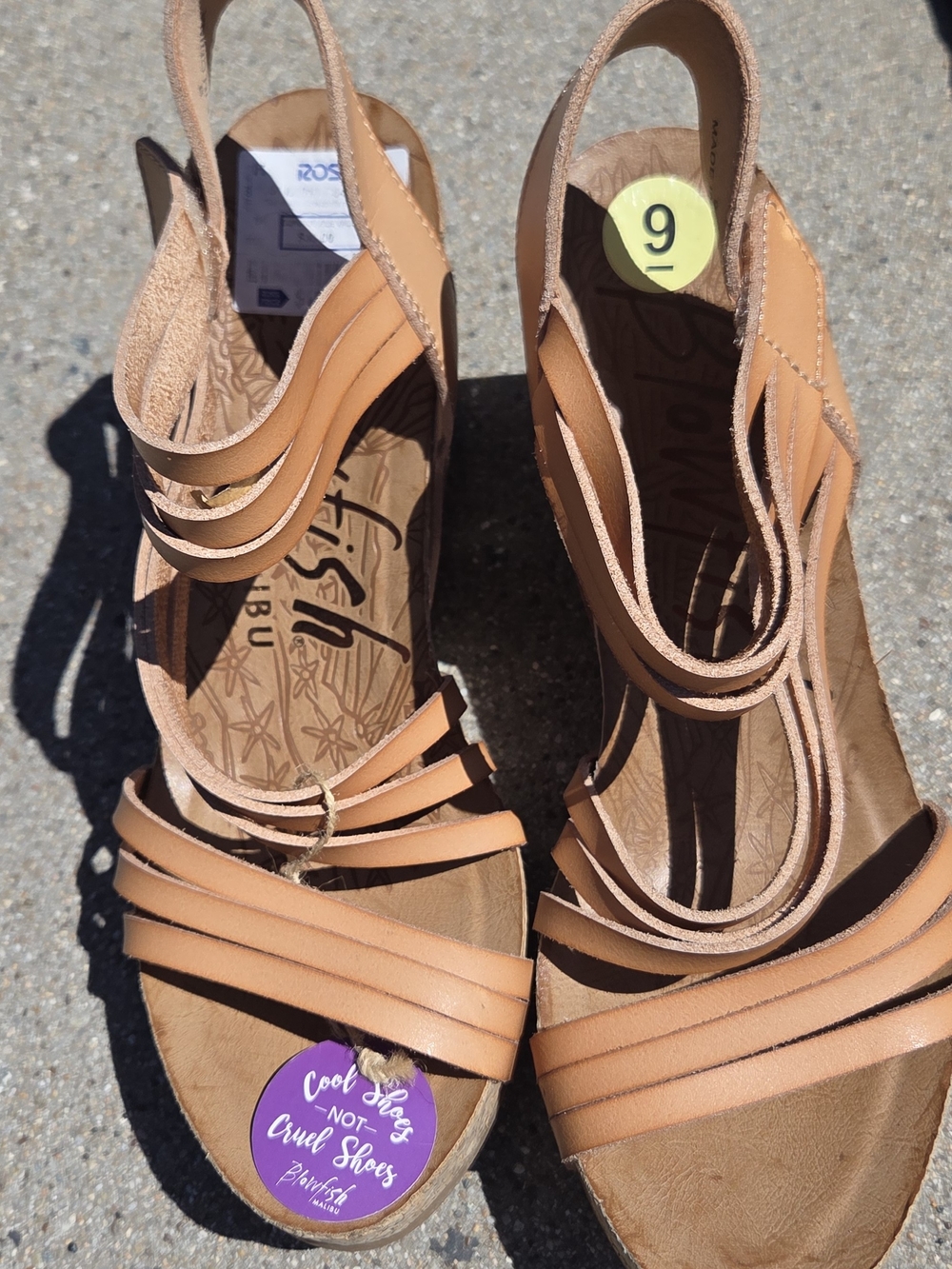 Comfort Slip-On Strappy Sandals - Tan